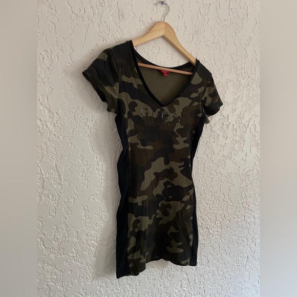 GUESS Vintage Y2K RARE Cotton Rib Bodycon Minidress - L - Picture 2 of 5